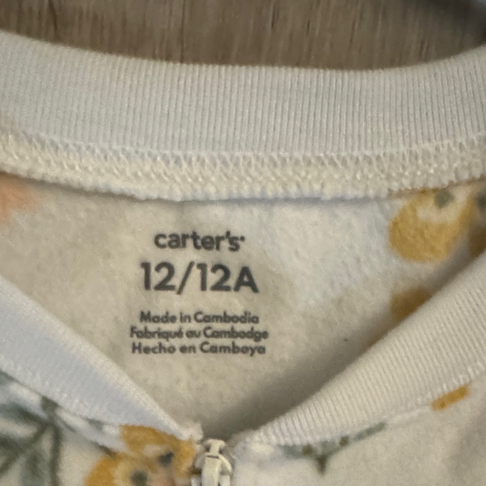Carter’s big kid size 12. Floral Kids One Piece Pajama - Picture 2 of 4